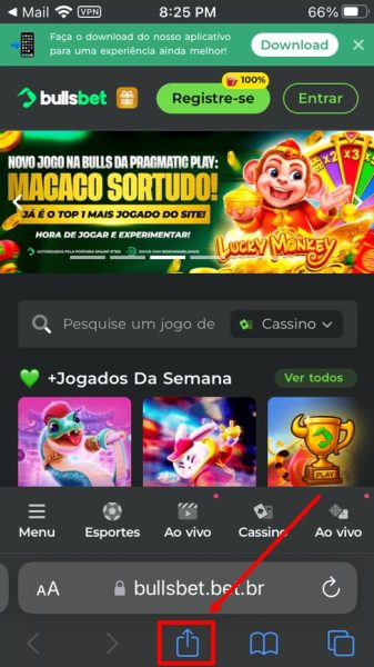 Bullsbet ios passo 2