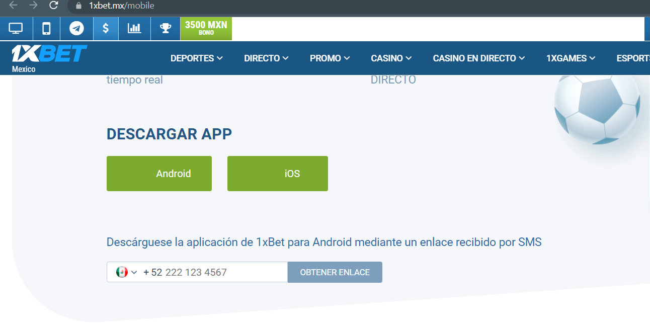 Descarga e instalación de 1xbet méxico app para android Guía de enlace de descarga por sms de 1xbet méxico app para android
